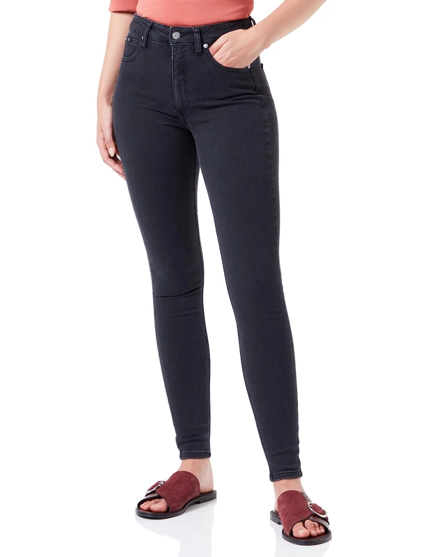 Calvin Klein Women’s High Waist Skinny Jeans, Black (Denim Black), 36W/32L