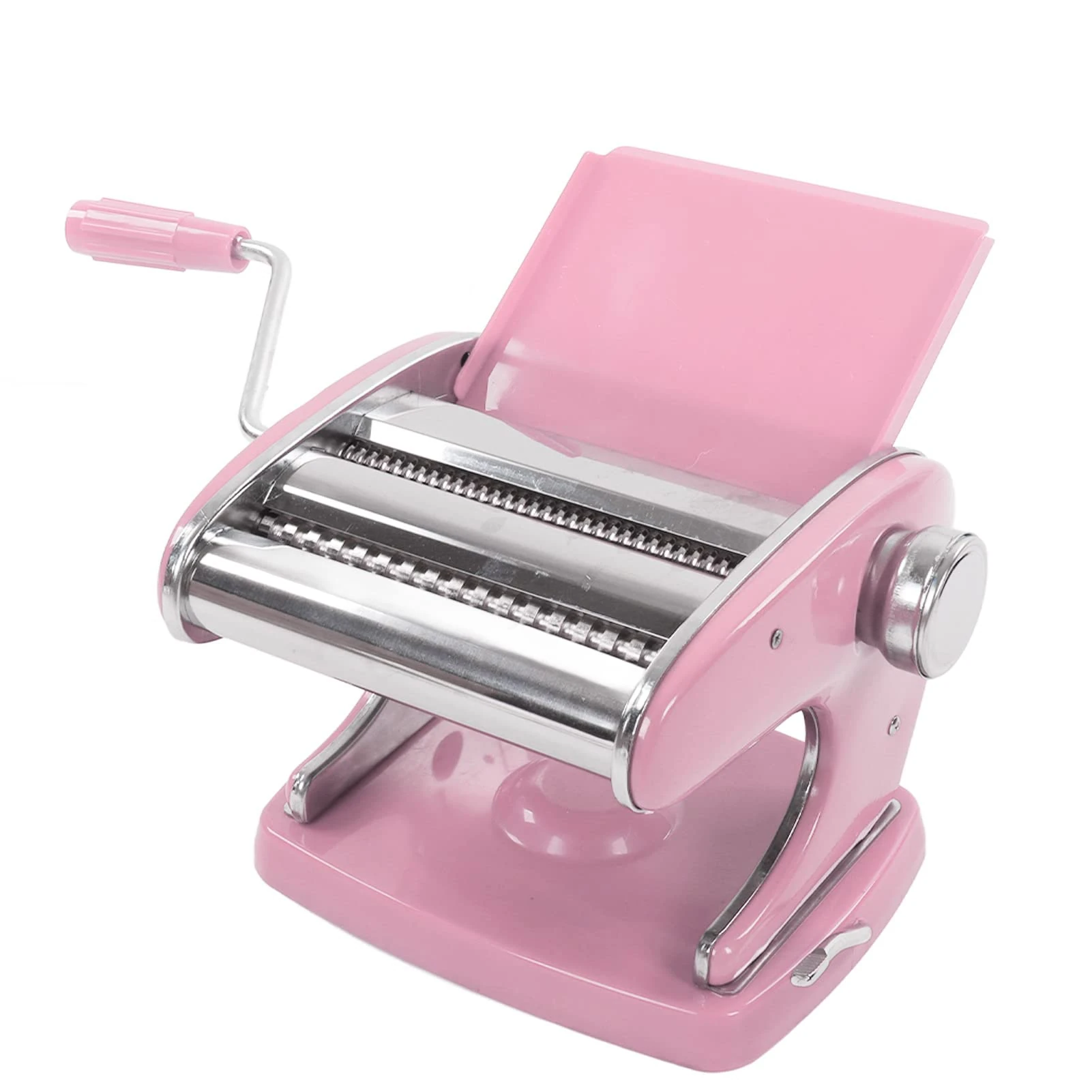 Alvinlite Pasta Maker Machine, Pasta Maker Multifunction Roller Noodles Maker with Stainless Steel Rollers and Cutter Household Manual Noodle Rolling Machine(pink)
