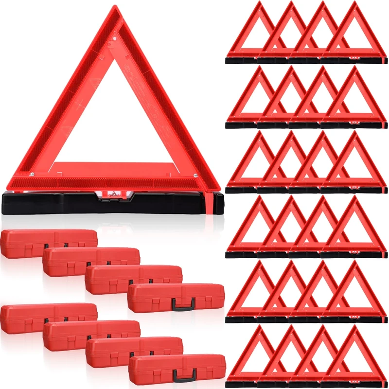 Kanayu Warning Triangle DOT Approved Foldable Emergency Safety Warning Triangles Reflective Road Safety Triangle with Carrying Case Heavy Base Roadside Safety Warning Sign for Car Truck (9)