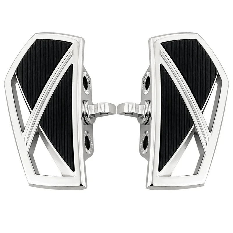 FATECIM Motorcycle Foot Pegs Pedals Rests Motorbike Highway Mini Floorboards Male Mount Anti-Slip for Harley Dyna Fat Bob Touring Road Glide Street Glide Sportster 883 Fat Boy (Chrome)