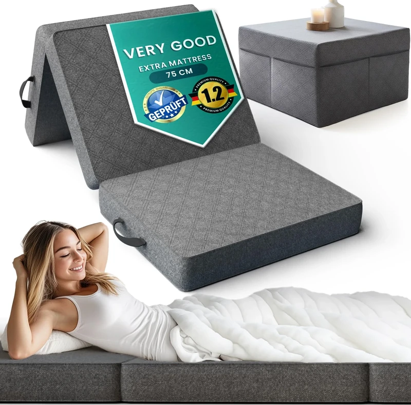 DYNMC you 14cm Memory Foam Folding Mattress - Trifold Travel Bed