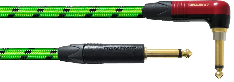 Cordial CABLES Guitar Cable 6 m Silent Angled UV Reactive Gre