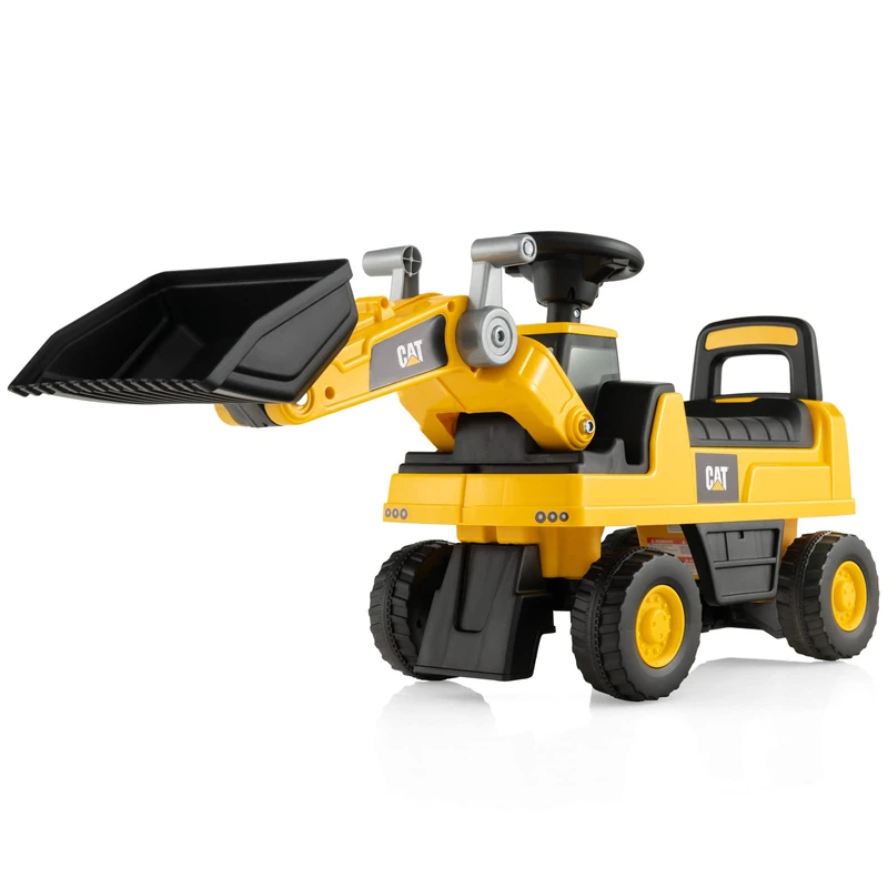 GYMAX Kids Ride on Car, Caterpillar Licensed Toy Excavator with Adjustable Bucket, Horn and Underneath Storage, Toddler Pretend Construction Truck for 1-3 Years Old Boys Girls (Bulldozer)