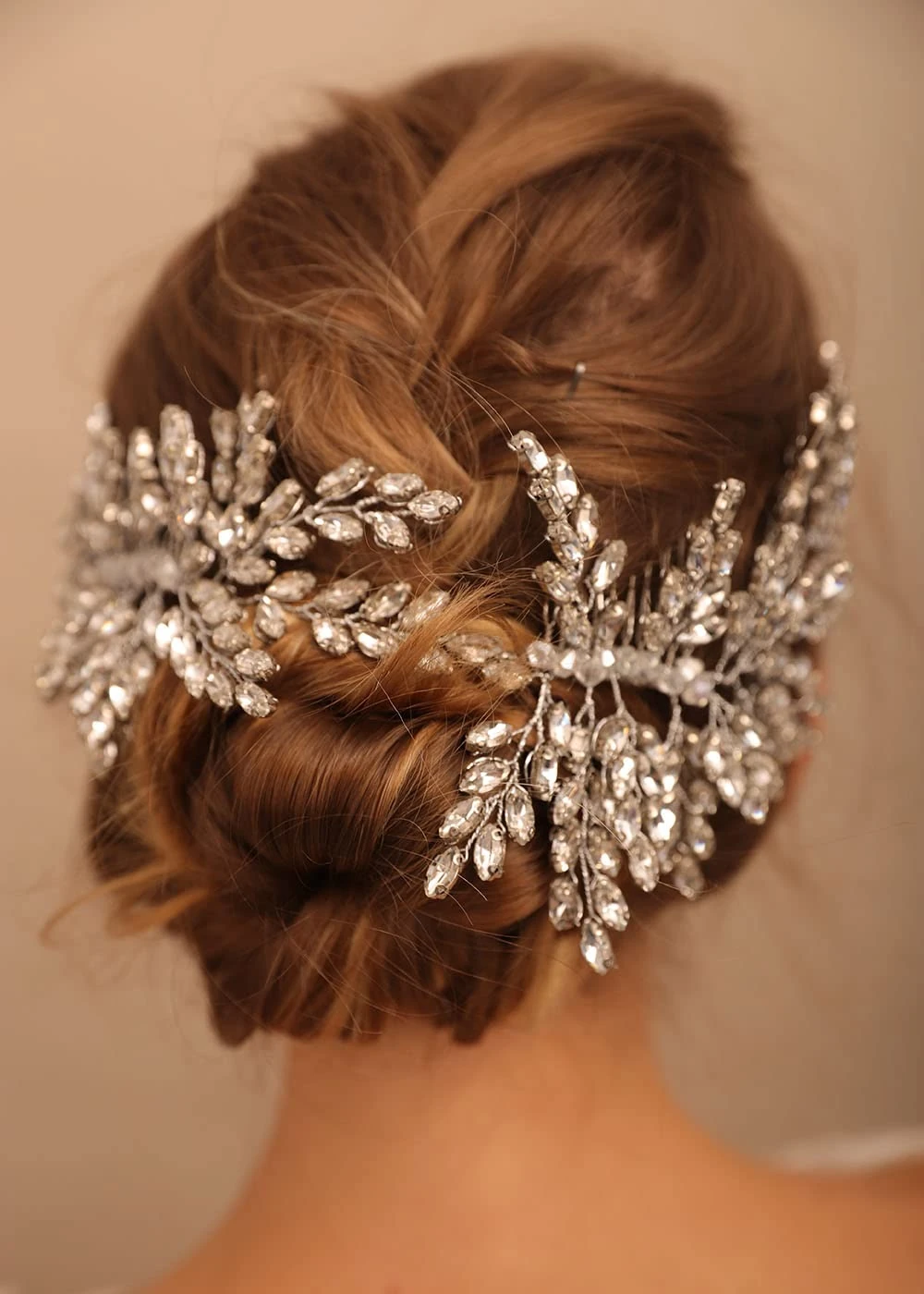 Deniferymakeup Bride Wedding Rhinestone Hair Vine Comb Bridal Hair Piece Rhinestone Hair Comb Rhinestone Hair Accessories for Women and Girls (Rose Gold)