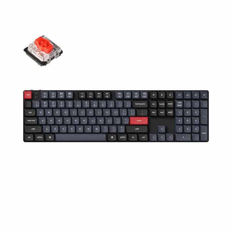 K5 Pro (schwarz/blaugrau, DE-Layout, Gateron Low Profile 2.0 Mechanical Red, Hot-Swap, Aluminiumrahmen, RGB)