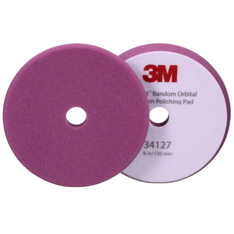 3M Perfect-It Random Orbital Foam Polishing Pad, Purple, 150 mm (6 in), 34127, 2 Pads/Bag