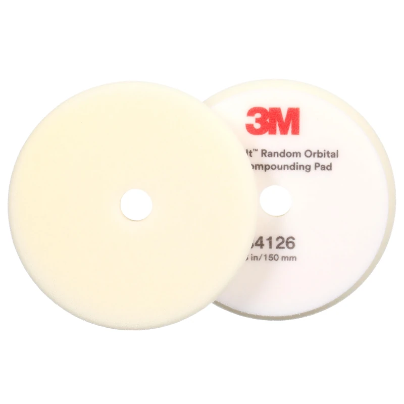3M Perfect-It Random Orbital Foam Compounding Pad, White, 150 mm (6 in), 34126
