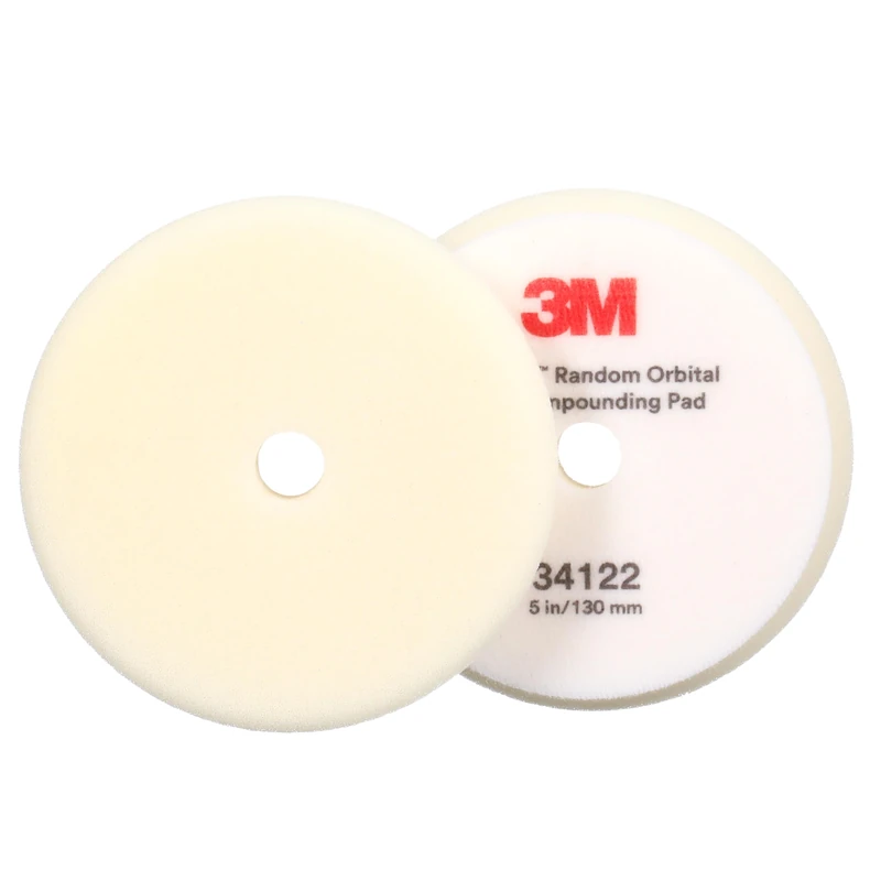 3M Perfect-It Random Orbital Foam Compounding Pad, White, 130 mm (5 in), 34122