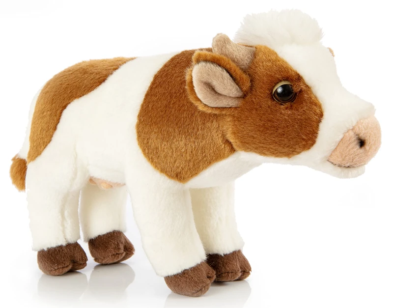 Uni-Toys - Cow with Mohender Voice, Standing - 29 cm (Length) - Plush Cow - Plush Toy, Cuddly Toy