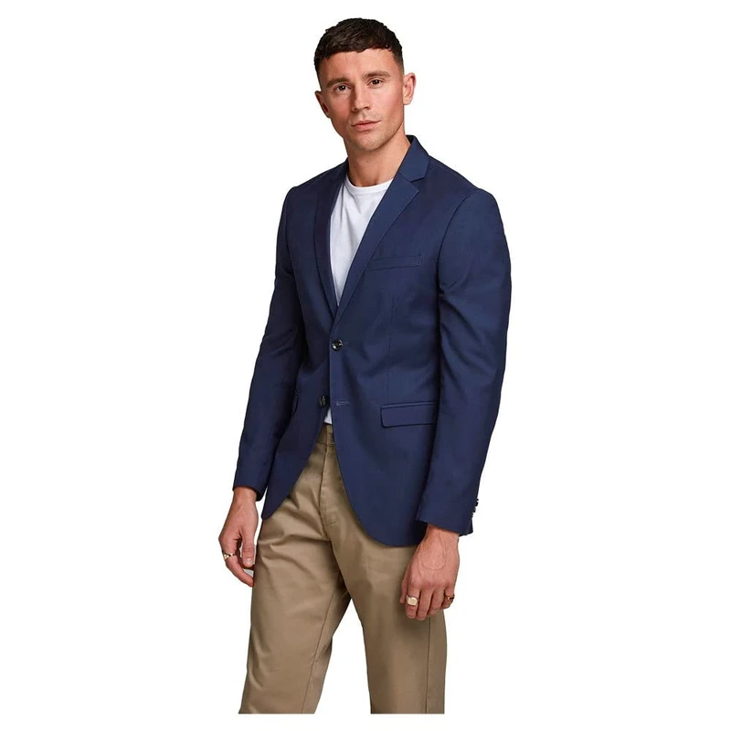 JACK & JONES Male Single Breasted Blazer Plus Size Slim Fit Blazer, Dark Navy, 66 Große Größen