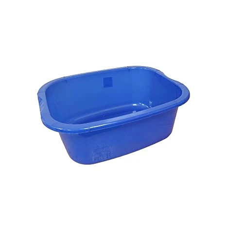 11 Litres Washing Up Bowl Rectangular Plastic Multi-Purpose Basin Mixing Sink Tidy Organizers (Dark Blue)