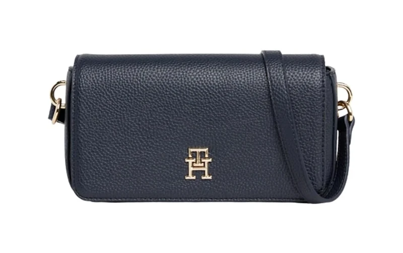 Tommy Hilfiger Women’s Small Emblem Flap Crossbody Bag, Blue (Space Blue), One Size