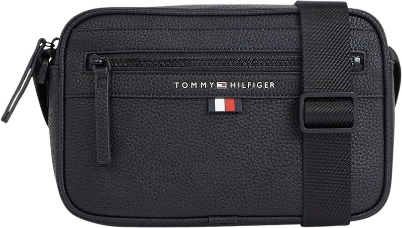 Tommy Hilfiger Men’s Small Essential Reporter Bag, Black (Black), One Size