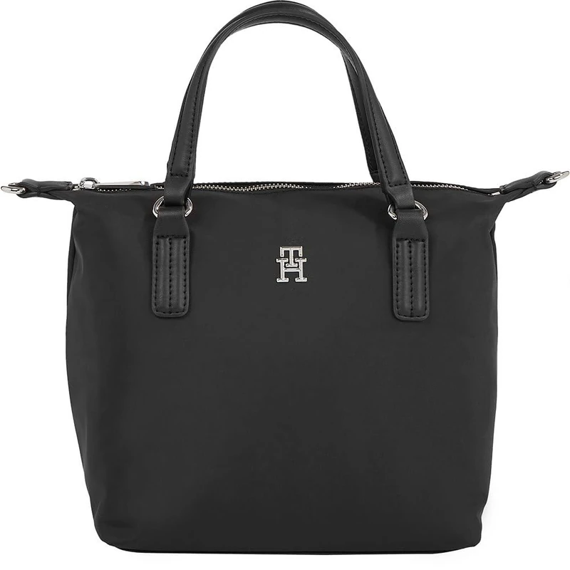 Tommy Hilfiger Women’s Poppy Small Tote Bag, Black (Black), One Size