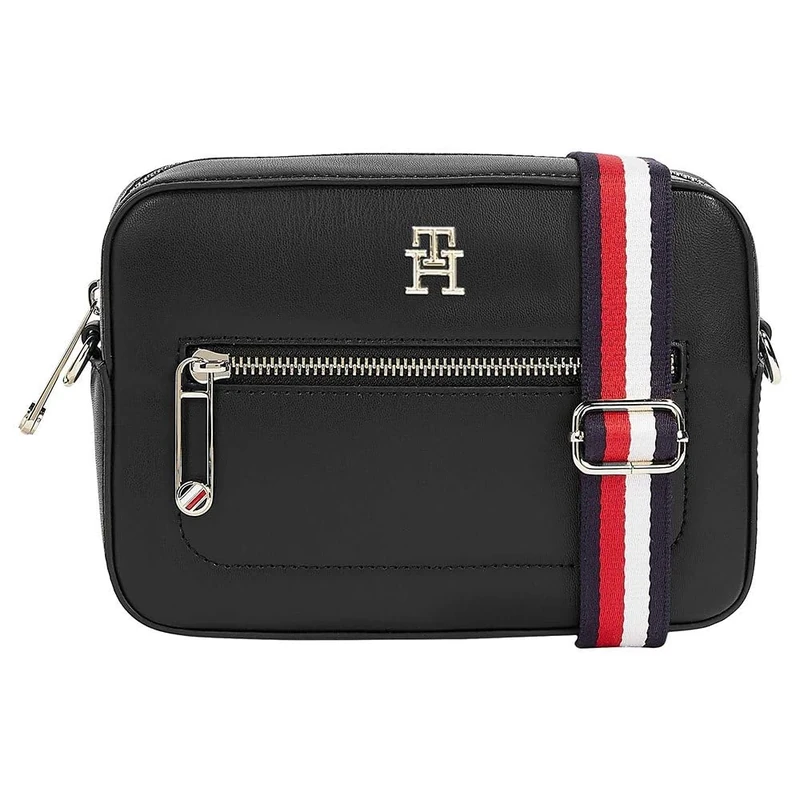 Tommy Hilfiger Women’s Small Iconic Crossbody Camera Bag, Black (Black), One Size