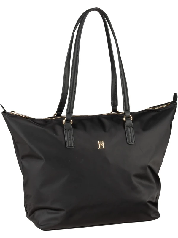 Tommy Hilfiger Women’s Poppy Tote Bag with Zip, Black (Black), One Size