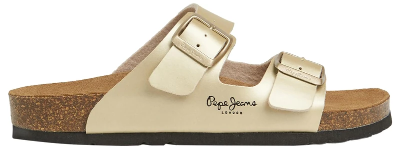 Pepe Jeans London Womens Oban Classic Slides Sandals Gold 5 UK