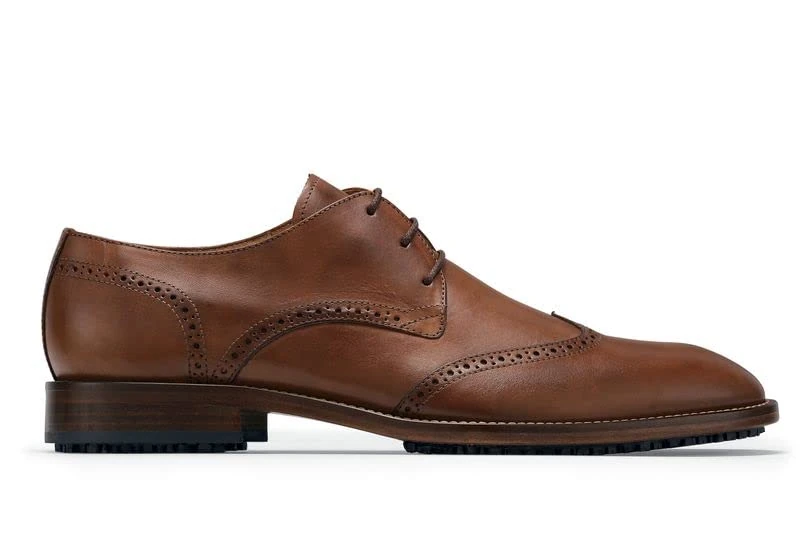 Shoes for Crews Mens Dress Shoes, Men's Uniform Shoes, Brown (Bronson), EU 40 - UK 7