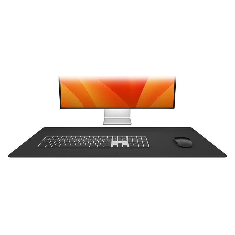 Twelve South Sustainable Leather Large Desk Pad - Desk Mat for Computer, Mouse Traction Surface, Desk Protector, Large Mouse Pad, Moisture and Heat Resistant, Non-Slip Desk Pad, Spill Resistant, Black