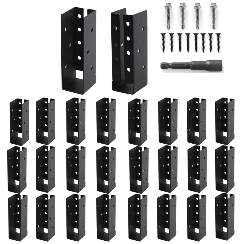 AXWHYS 24 Pcs 2"x6" Concealed Joist Hangers for Outdoor