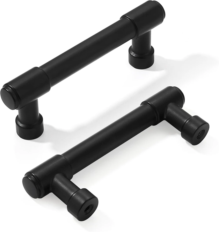 khtumeware 20 Pieces Matte Black 76mm Hole Centers for Kitchen cabinets, Cabinet Handles, Drawer Handles