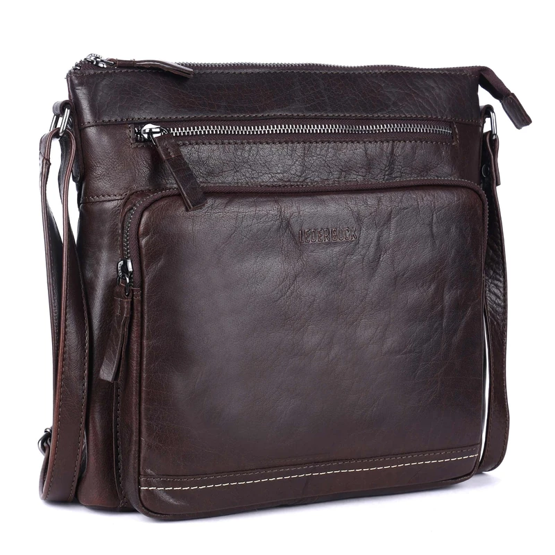 LEDERBUCK Large Soft Real Leather Womens Crossbody Handbags and Purses- Crossover Shoulder Bag (Valentines days Gifts), Brown