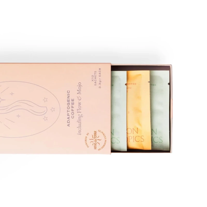 London Nootropics - Mushroom Coffee Box - Flow & Mojo Adaptogenic Mushroom Coffee - 12 Sachets