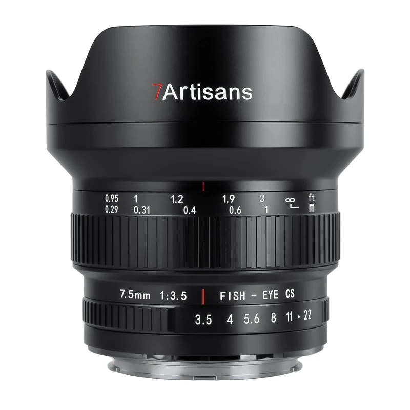 7artisans MF 7.5mm F3.5 APS-C 205° Ultra Wide Angle Manual Fisheye Lens Compatible with Nikon F
