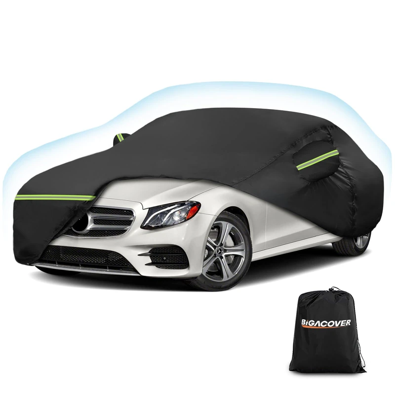 for Mercedes Benz E Car Cover Waterproof All Weather Heavy Duty Protection Outdoor Full Car Covers Windproof with Driver Side Zipper Compatible with 2006-2023 Mercedes Benz E-Class Sedan