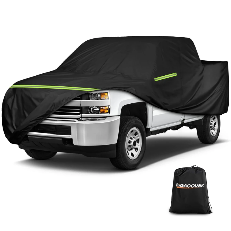 Truck Cover for Chevy Silverado Crew Cab Long Bed 8.3ft Heavy Duty Waterproof Car Covers with Zipper All Weather Full Pickup Cover Custom Fit 2000-2022 Chevy Silverado 2500 3500HD (UP to 266''L)