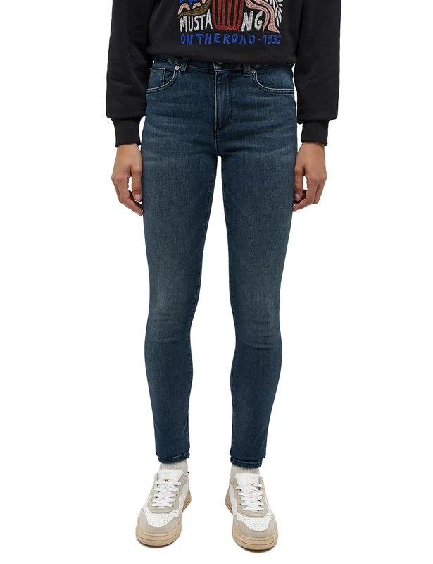MUSTANG Women's Style Shelby Skinny Jeans, Medium Blue 302, 25W x 32L