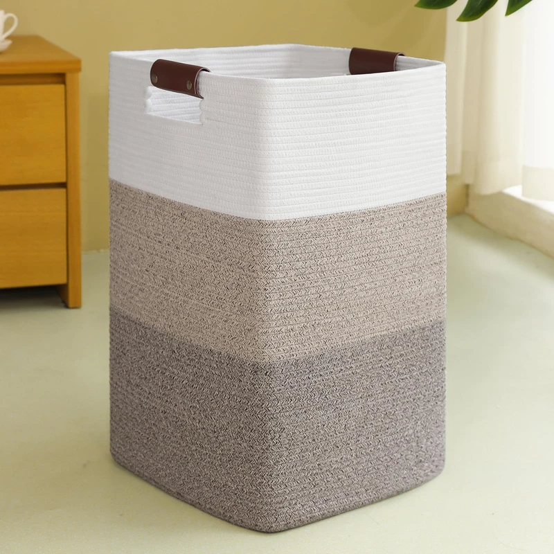 SIXDOVE Extra Large Laundry Basket, 90L, Cotton Woven, Collapsible, Natural
