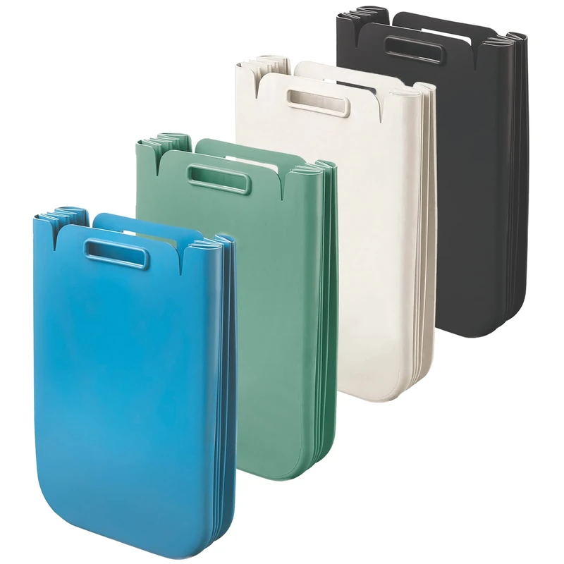 WELL HOME MOBILIARIO & DECORACIÓN Set of 4 Collapsible Multi-Purpose Container 25 Litres w/One (100 Litres Total), Recycled Plastic, 45 x 30 cm, Colour
