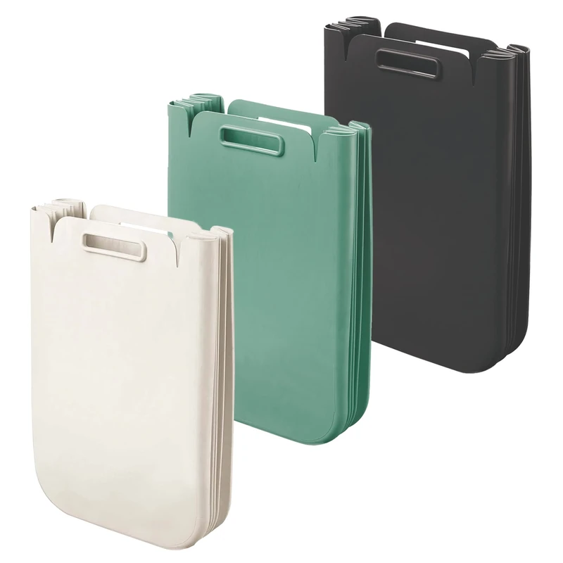WELL HOME MOBILIARIO & DECORACIÓN Set of 3 Collapsible Multi-Purpose Container 25 Litres w/One (75L Total), Recycled Plastic, 45 x 30 cm, Colour