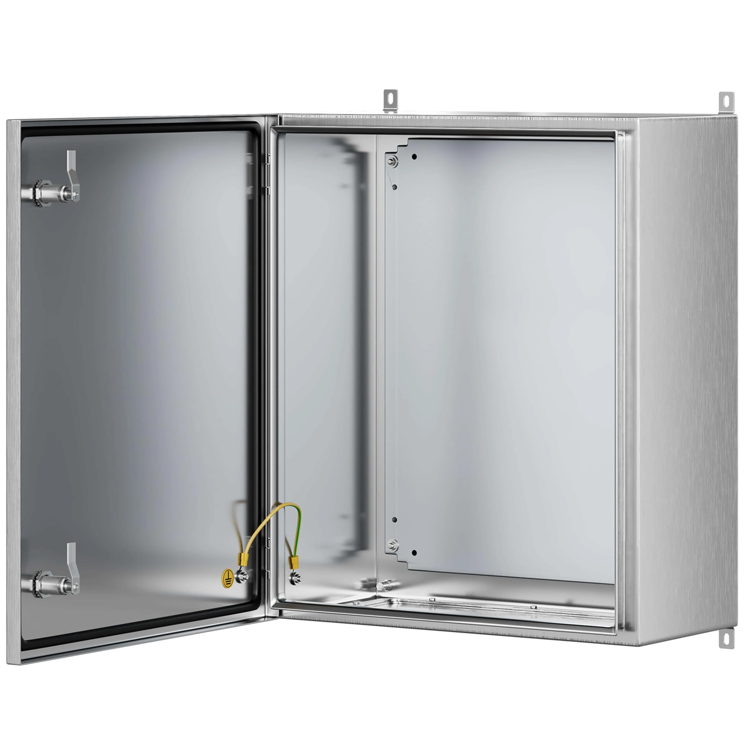 KWONONG Junction Box, IP65 Waterproof Stainless Steel Enclosure for Electrical Project, Includes Mounting Plate and Wall Bracket (24"×20"×10")