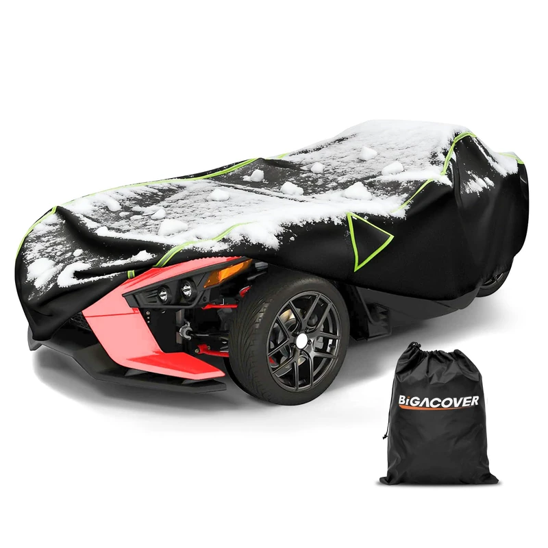 for Polaris Slingshot S SL SLR R Signature LE Full Cover, 600D Oxford Outdoor Car Covers Windproof Heavy Duty All Weather with Reflective Strips and Air Vents