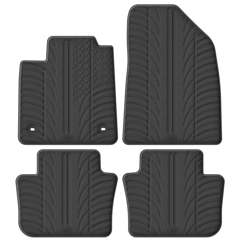 Gledring Set of Rubber Mats Compatible with MG 4 (EV) 2022- (T Profile 4-Piece), Black