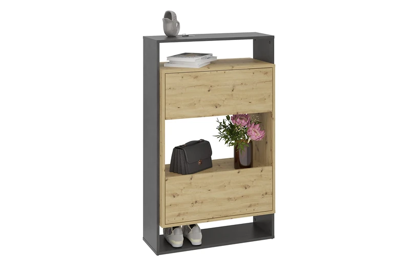 FMD Möbel Hanging Chest of Drawers, Wood, Matera/Artisan Oak, rechteckig - Image 1