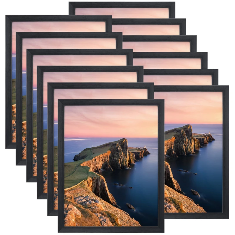 Giftgarden Black 14x11 Photo Frames 12 Pack, Modern 11x14 Picture Photo Frames for Wall or Tabletop Display - Image 1