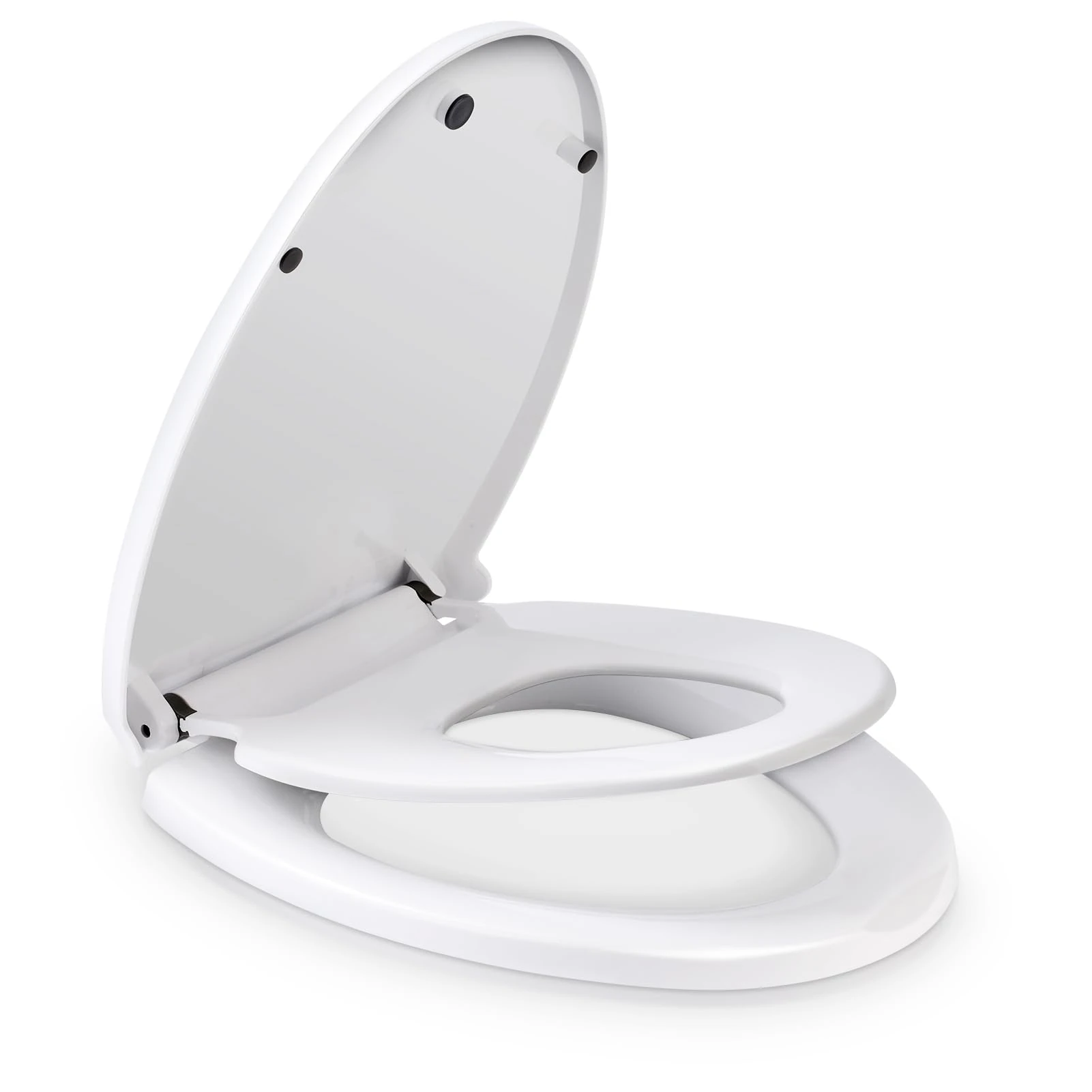 Trintion Family Toilet Seat 2-in-1 Soft Close Toilet Seat with Child Seat Built-in Detachable Magnetic Family Toilet Lid with 360 Degree Adjustable Hinges for Toddlers Adults
