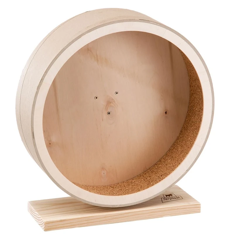 Ferplast Wooden Guinea Pig Wheel, Wooden Toys Mice Chinchillas Guinea Pigs, Running Wheel Diameter 26.4 cm
