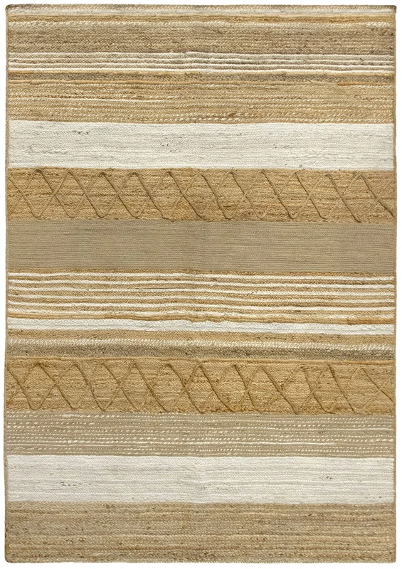 HAMID - Sofia Jute Rug, 100% Natural Jute Fiber, Soft Carpet, Handwoven, Living Room, Dining Room, Bedroom, Hallways, Entrance, (230 x 160 cm)