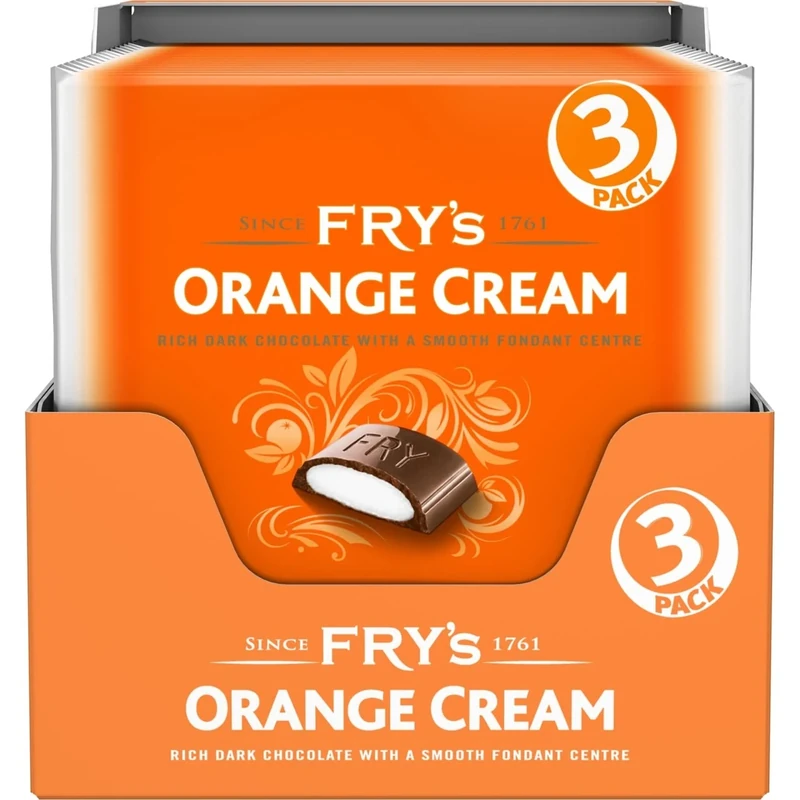 Fry's Orange Cream Chocolate Bar 3 Multipack 147 g (Bulk Box of 16)