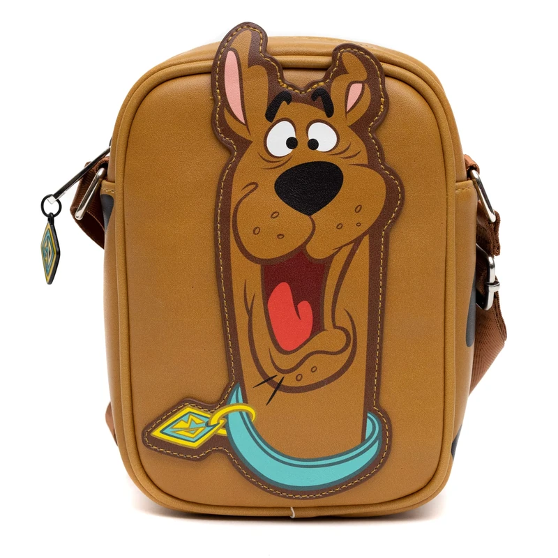 Buckle-Down Scooby Doo Bag, Cross Body, Scooby Doo Smiling Face and Spots, Brown, Vegan Leather, Brown, 8.0" x 6.0" - Image 1