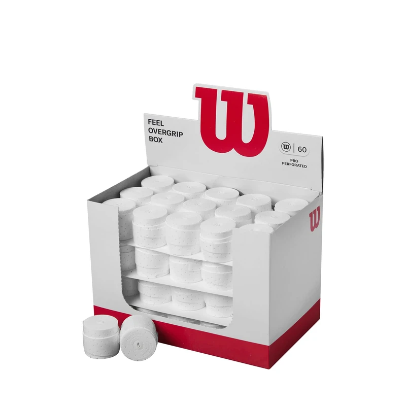 WILSON Pro Overgrip Perforated - 60 Pack, White - Image 1