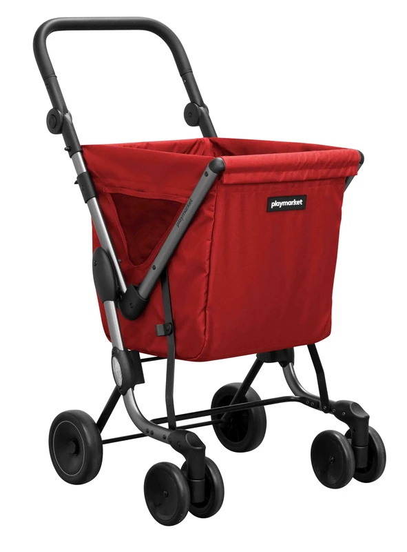 Playmarket We Go Premium Lightweight Folding Shopping Trolley - Sustainable Waterproof Textile, Adjustable Handlebars and Swivel Rear Wheels, 55L Capacity - Image 1