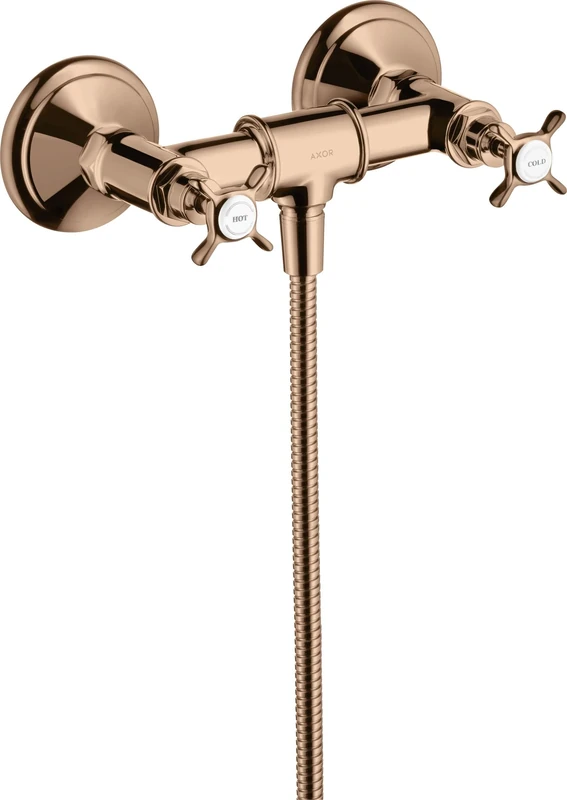 Hansgrohe Axor Montreux 2-handle surface-mounted shower armature, 1 consumer, Colour: Polished Red Gold