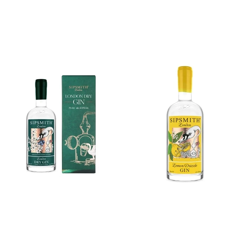 Sipsmith London Dry Gin In A Gift Box, 70 cl, 41.6 Percent ABV & Lemon Drizzle Gin, 70cl