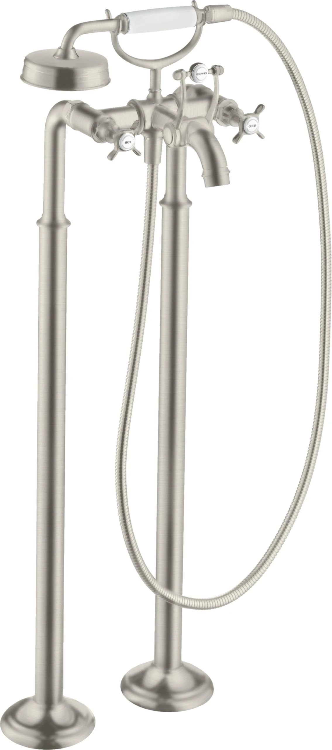 Hansgrohe Axor Montreux 2-handle bath mixer floor standing, Colour: Stainless Steel Optic