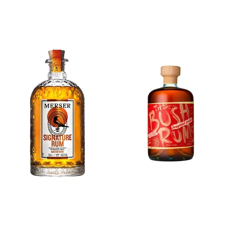 NEW Merser Signature Rum 70cl | An Exquisite Blend of Caribbean Rums | Aged up to 8 years | Award Winning Rum | 40.2% ABV & The Bush Rum Co. Original Spiced Rum